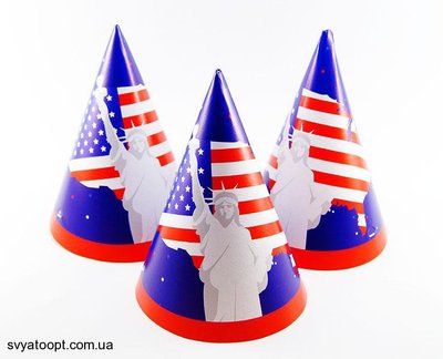 Праздничный колпак "Америка-USA" (20шт) 4569 фото
