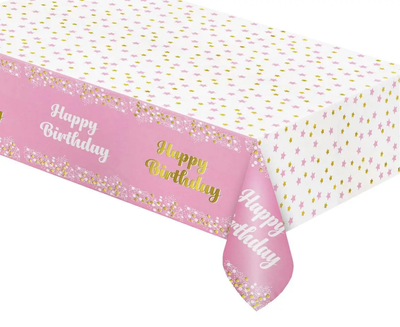 Детская скатерть на стол "Happy Birthday конфетти на розовом" (137*183) 2815-0018 фото