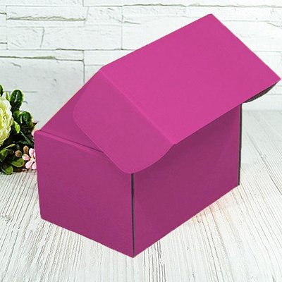 Подарочная коробка самосборная маленькая "Малиновая" (16х11х10) двусторонний картон 9269 фото