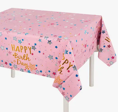 Детская скатерть на стол "Happy Birthday звезды на розовом" (137*183) 2815-0014 фото