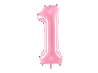 Фольгированная цифра 1 Розовая Partydeco FB1P-1-081 фото