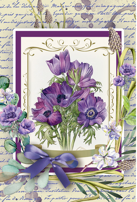 Мини подарочный пакет "Фиолетовый цветок в рамке" 8х12х3,5 см pak-9 фото