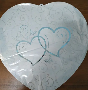 Фольга серце 18" (45см) серце Срібло на білому (Китай) 4687 фото