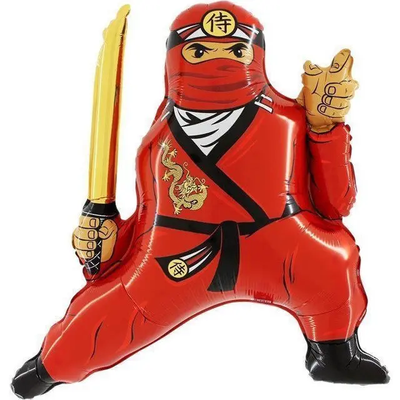 Фольгированная фигура большая Ниндзя красный (Grabo) 1207-3183 фото