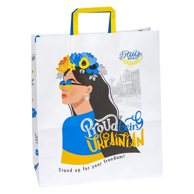 Подарочный пакет "Крафт Украинская девушка" 32х15х38 см (1 штука) GB323815-50 фото