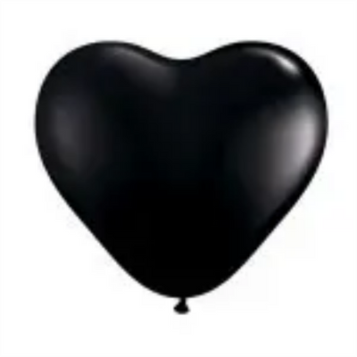 Шары-сердца Калисан 12" (Черный (Black)) (100 шт) 5354 фото