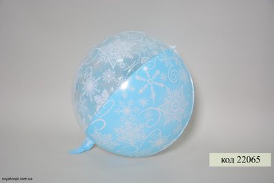Фольга 3D сфера Снежинки (голубые) Китай (22") 22065 фото