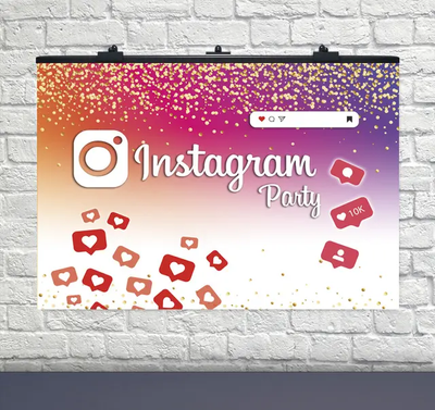 Плакат на день народження Instagram party англ. (75х120 см) 6008-0036 фото
