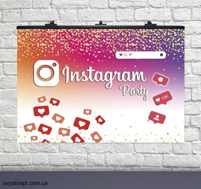 Плакат в день рождения Instagram party англ. (75х120 см) 6008-0036 фото