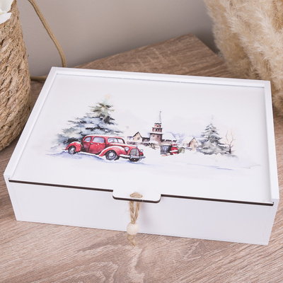 Декоративная коробка "Зимнее авто" (размер s) 3612-49 фото