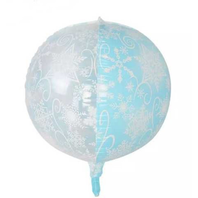 Фольга 3D сфера Сніжинки (блакитні) Китай (22") 22065 фото