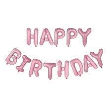 Фольгированная фигура буквы "Happy birthday" Набор букв (розовые 40 см) 2746 фото