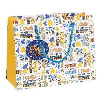 Подарочный пакет "Слава Україні" 23х18х10 см (1 штука) GB22-231810-15 фото