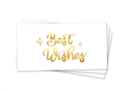 Конверт для денег "Best Wishes Золотое Тиснение" party-58 фото