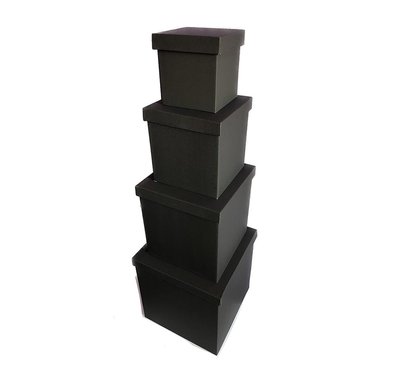 Набор больших подарочных коробок "Черные" (4 шт.) двухсторонний картон (h-30) Black-3 фото