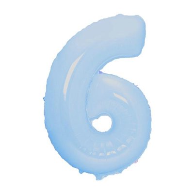 Фольга голубая пастель цифра 6 (Flexmetal) (в Инд.уп) FM-blue-6 фото