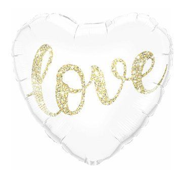 Фольговане серце "Love" біле 18" (45см) BV-5690 фото