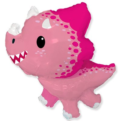 Фольгированная большая фигура Маленький трицератопс розовый Flexmetal (в Инд. уп.) 3207-3301 фото
