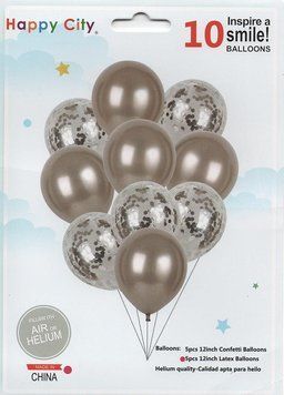 Набір латексних кульок Party Balloon Срібний 10 шт (Китай) (в інд. уп.) 1554-silver фото