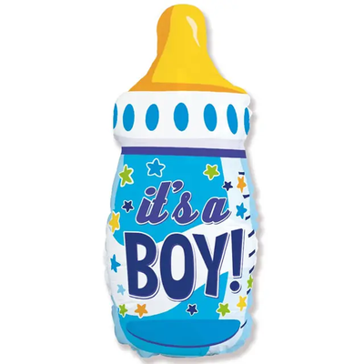 Фольгированная фигура большая Бутылка голубая It's a boy Flexmetal (в Инд. уп.) 3207-3037 фото