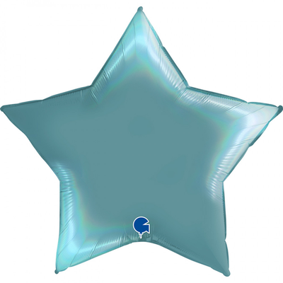 Фольга зірка 36" Голографичный платиновый Морской Тенериф в Инд. упаковке (Grabo) 362Р02RHTS фото
