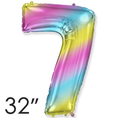 Фольга 32" Радуга градиент цифра 7 (Flexmetal) 32-FM-Rainbow-7 фото