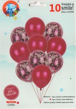 Набір латексних кульок Party Balloon Фуксія 10 шт (Китай) (в інд. уп.) 1554-fuchsia фото