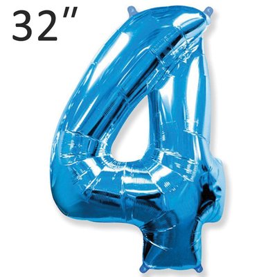 Фольга 32" Синяя цифра 4 (Flexmetal) 32-FM-Blue-4 фото