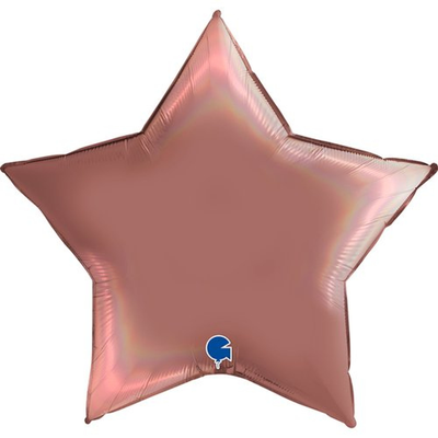 Фольга зірка 36" Блеск роза в Инд. упаковке (Grabo) 362P04RHRG фото