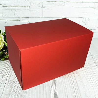 Подарочная коробка самосборная большая "Красная" (34х22х20) 9256 фото