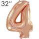 Фольга 32" Розовое золото цифра 4 (Flexmetal) 32-FM-Rosegold-4 фото