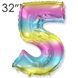 Фольга 32" Веселка градієнт цифра 5 (Flexmetal) 32-FM-Rainbow-5 фото