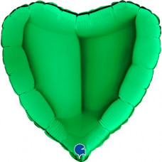 Фольга Сердце 18" Зеленый (Grabo) 18020GR фото