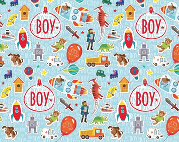 Упаковочная подарочная бумага "Baby boy" (15л) papir-82 фото