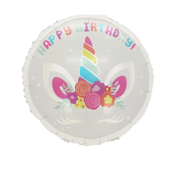 Фольга 18" (45см) "Happy birthday" єдиноріжка (Китай) 5669 фото