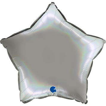 Фольга Зірка 18" Голографічний платиновий Срібний Grabo 192P01RHPU фото