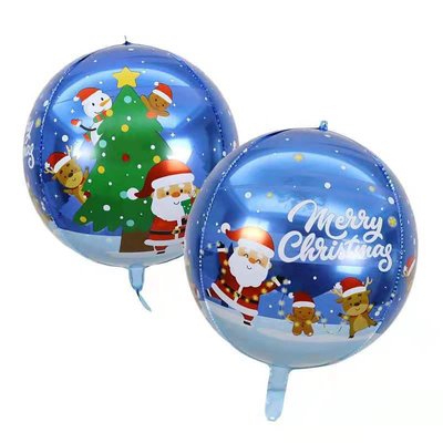 Фольга 3D сфера Синяя Merry Christmas Китай (22") 22203 фото