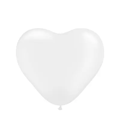 Шары-сердца Калисан 12" (Белый (White)) (100 шт) 4628 фото