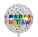 Фольга 3D сфера Happy Birthday кристал Китай (22") 22044 фото