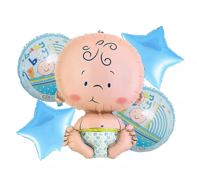 Набор шариков фольгированных Малыш Мальчик 5 шт (Китай) (в инд. упаковке) FF-TAZ012 фото