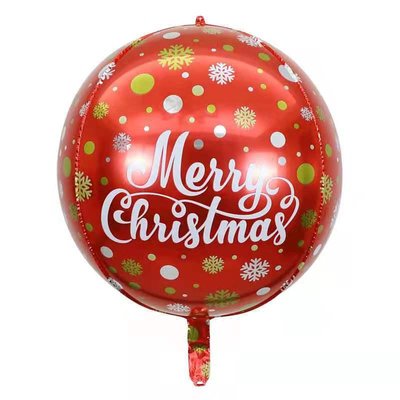 Фольга 3D сфера красная Merry Christmas Китай (22") 22202 фото