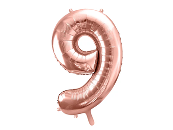 Фольгированная цифра 9 Розовое золото PartyDeco FB1M-9-019R фото