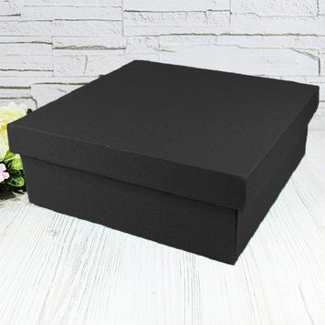 Подарункова коробка двосторонній картон "Чорна" (20х20х9) 9682 фото