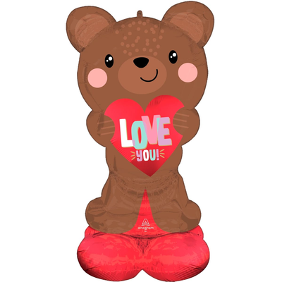 Фольгированная фигура 70" Мишка с сердцем Love you AirLoonz под воздух Anagram 3207-3624 фото