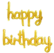 (Прописний) Фольгований напис "Happy Birthday" (золото) 5852 фото