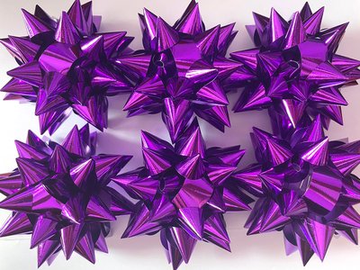 Набор бантов 10 см Елка металлик фиолетовый (6 шт/уп) 2260 фото