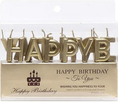 Набор свечей для торта буквы "Happy Birthday Бронзовые" TL-1052br фото