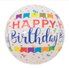 Фольга 3D сфера Happy Birthday Китай (22") 22056 фото
