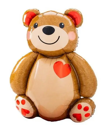 Фольгована фігура Ведмедик з серцем без бази (Китай) (в індив. упаковці) J-058 фото