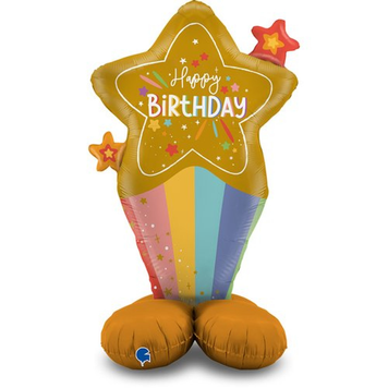 Фольгована фігура Зірки Happy Birthday (в інд. уп.) Grabo GK70014 фото